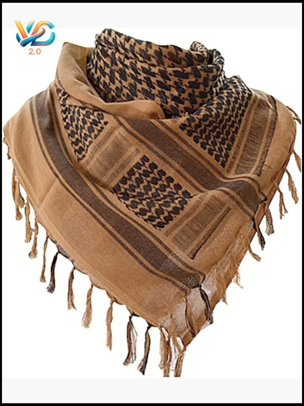 Tactical Shemagh Scarf 100% Cotton Keffiyeh Neck Wrap Unisex Outdoor